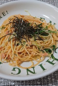 明太子と水菜のパスタ