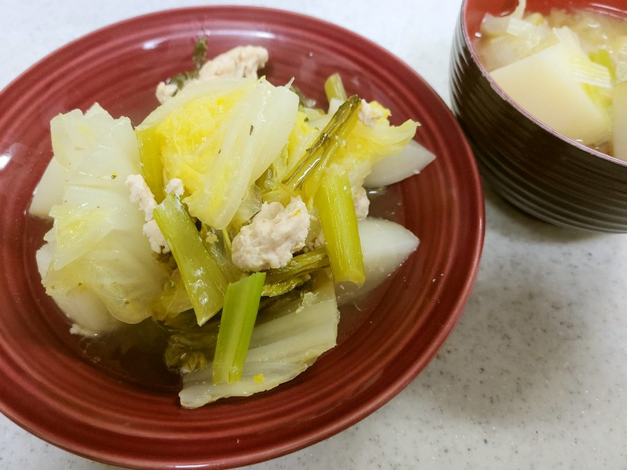 ✨鶏と野菜のスープ＆ネギジャガイモの味噌の画像