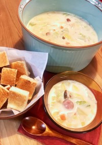 朝食パンにピッタリ☆白菜のミルクスープ