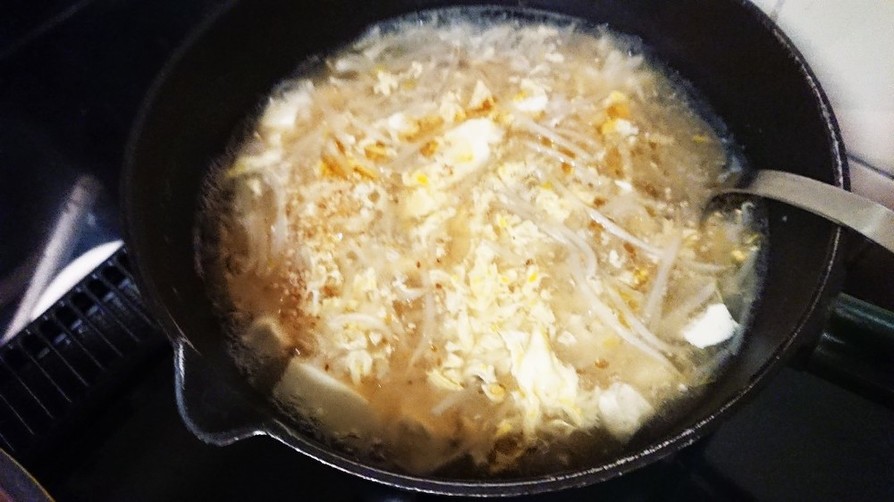 節約モヤシと豆腐★トロトロ卵の中華スープの画像