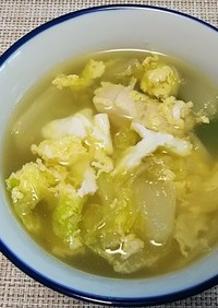 白菜と鶏ささみの卵スープ