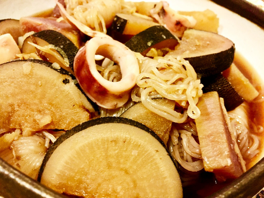 黒大根と柔らかイカのピリ辛煮物の画像