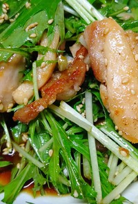 鶏ももと水菜の中華風サラダ
