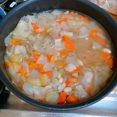 野菜たっぷりスープの写真