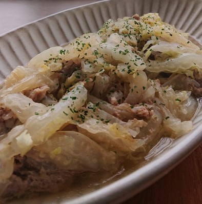 ホットクックで合いびき肉と白菜の重ね煮の写真