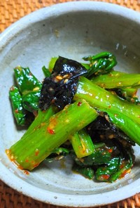 小松菜と韓国のりの味噌ナムル