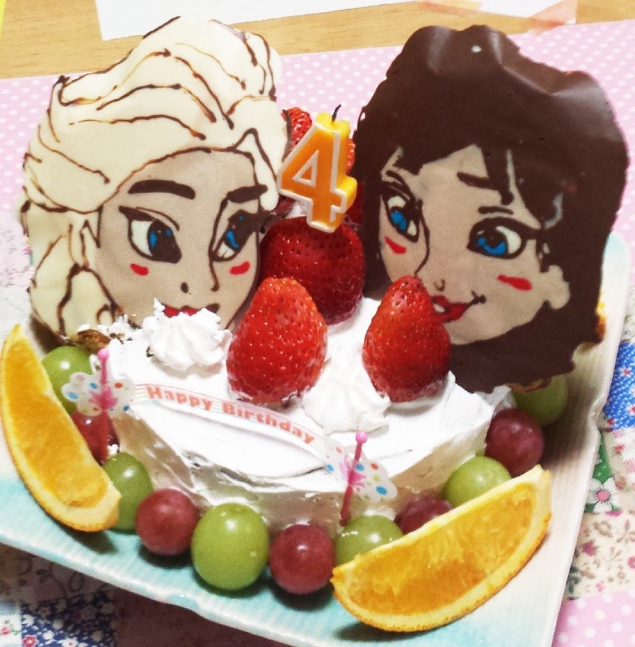 アナと雪の女王ケーキの画像