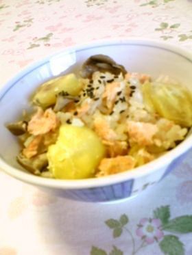 ♡鮭と栗ときのこの秋色ごはん♡