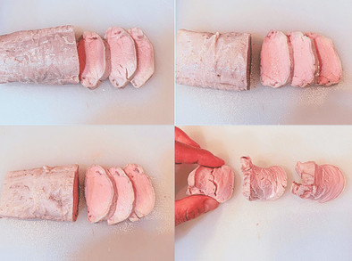 豚ヒレの低温調理 塩タイミング比較実験の写真