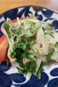 水菜と大根の梅ぇ〜サラダ