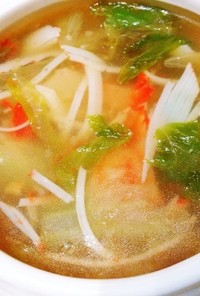 レタス&カニかまの中華スープ