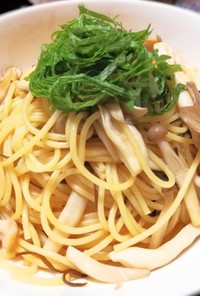 キノコと塩昆布の和風パスタ