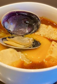 十八和漢火鍋スープを使ったカンタン純豆腐