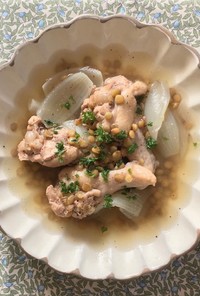 【朝スープ】鶏とレンズ豆のスープ
