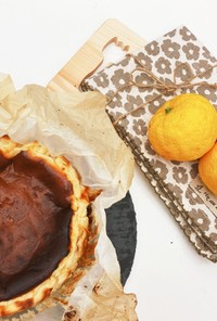 簡単♡美味 柚子香るバスク風チーズケーキ