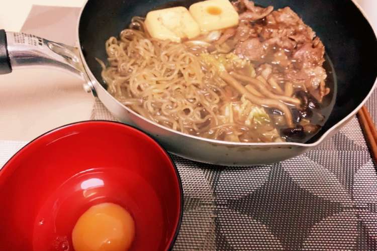 フライパンで作れる 余り物ですき焼き風煮 レシピ 作り方 By グレぃ クックパッド 簡単おいしいみんなのレシピが352万品