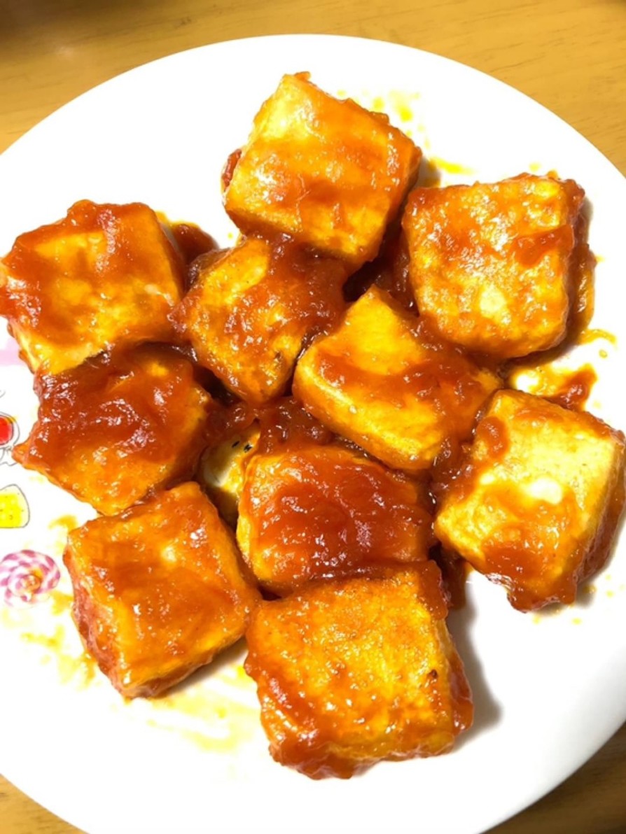 豆腐のエビチリソース風の画像