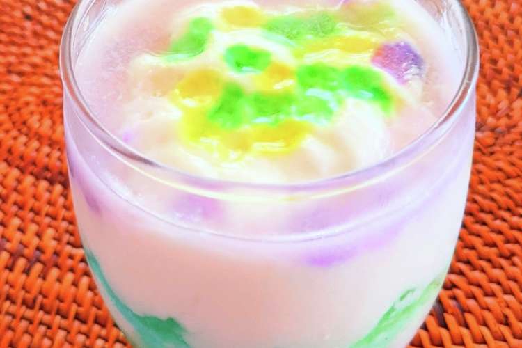 金平糖でオーロラヨーグルト レシピ 作り方 By 春菜食堂y クックパッド 簡単おいしいみんなのレシピが349万品