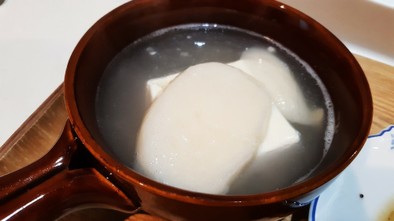 豆腐と餅の白いひとり鍋の写真