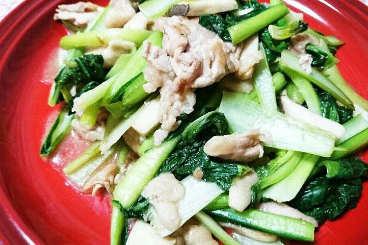 ターサイと豚こま肉のにんにく醤油炒め レシピ 作り方 By うさこのおうち クックパッド 簡単おいしいみんなのレシピが352万品