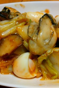 牡蠣と白菜の中華炒め