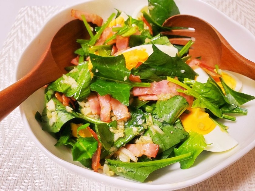 ヒラタケとほうれん草のサラダ レシピ