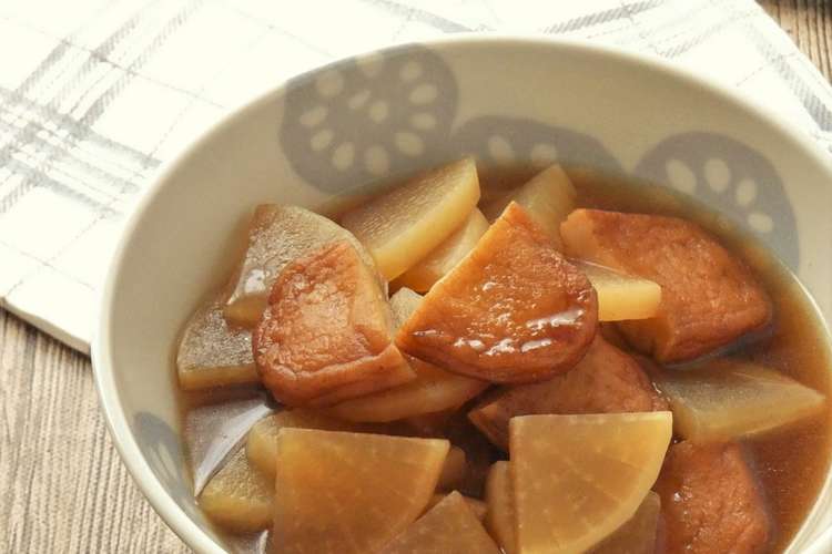 材料4つ 冷凍大根とさつま揚げの煮物 レシピ 作り方 By 140 わんたるママ クックパッド 簡単おいしいみんなのレシピが359万品