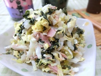 大量消費に☆　白菜のツナ海苔サラダの写真