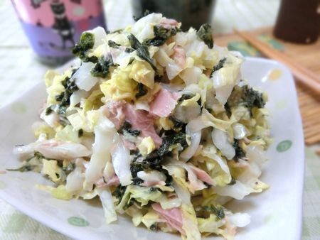 大量消費に☆　白菜のツナ海苔サラダの画像
