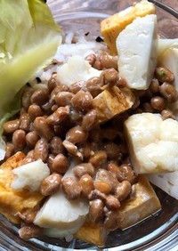 納豆とカリフラワーの混ぜご飯