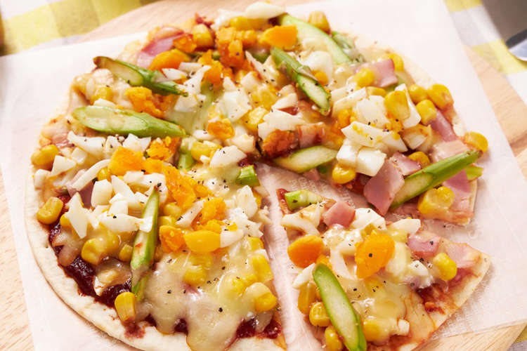 フライパンで アスパラの春色ピザ レシピ 作り方 By ちゃんとごはん クックパッド 簡単おいしいみんなのレシピが350万品