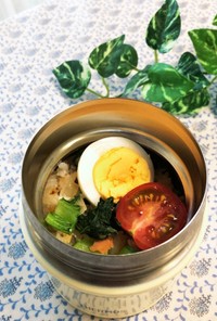 スープジャー弁当☆鮭のチャーハン