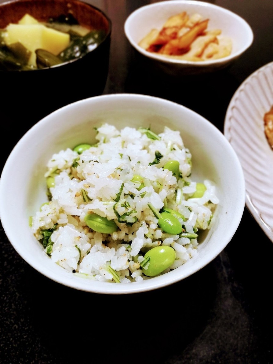 簡単菜飯！水菜の混ぜご飯の画像