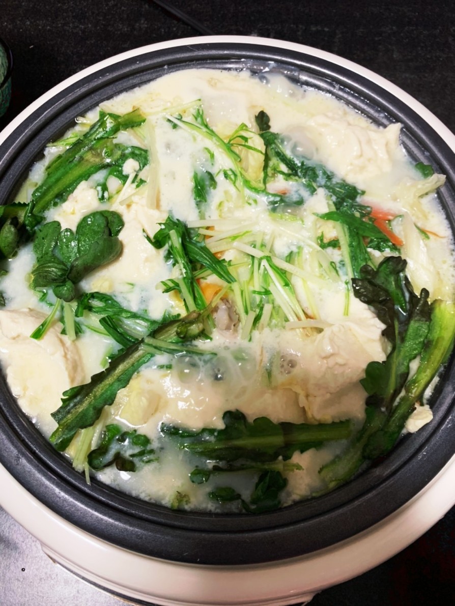お豆腐を味わう！圧力鍋で一手間白湯豆乳鍋の画像