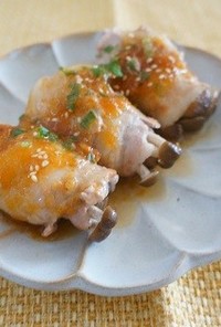 しめじの肉巻きおろし大根ゆず風味