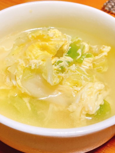 白菜と卵のふんわりスープの写真