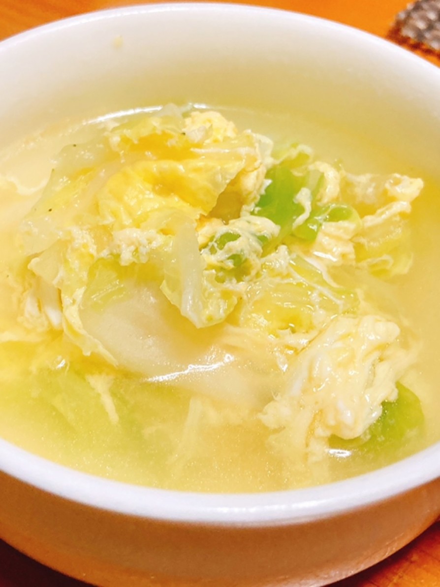 白菜と卵のふんわりスープの画像