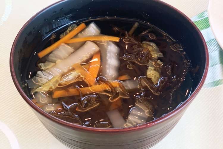 簡単 もずくと白菜のお吸い物 レシピ 作り方 By ナピト クックパッド 簡単おいしいみんなのレシピが362万品