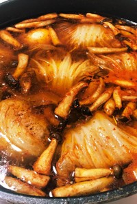 キムチ鍋の素でロール白菜