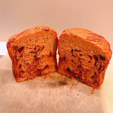 HBで、グラハム粉多めの、チョコ食パンの写真