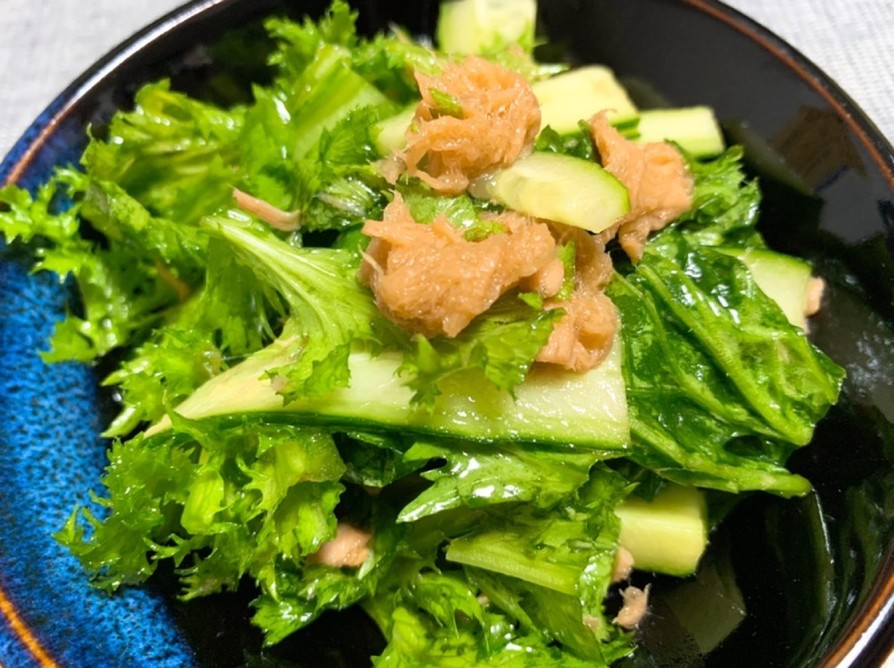 ツナとわさび菜の中華風サラダの画像