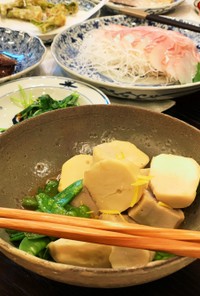 簡単☆海老芋と絹さやの煮物