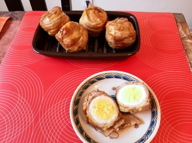 豚の角煮的煮卵の写真