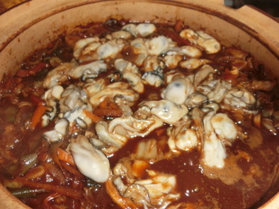 牡蠣の土手鍋の写真