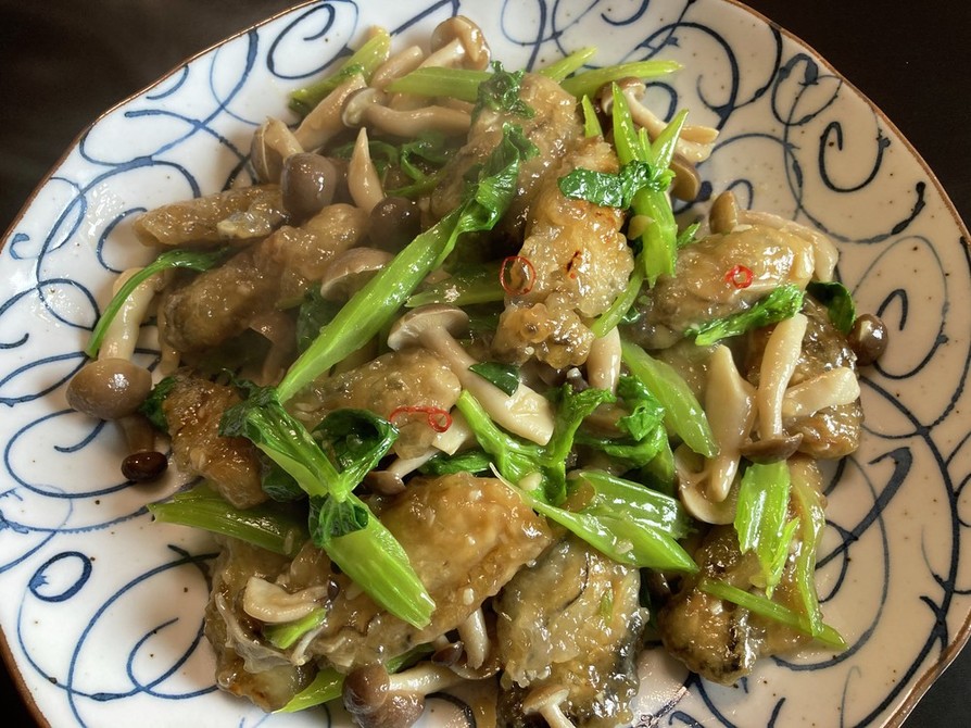 牡蠣とセロリの中華風炒めの画像