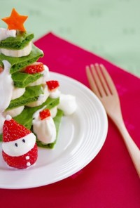 野菜とHMで☆クリスマスツリーのケーキ