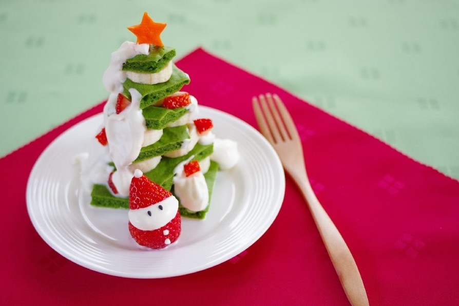 野菜とHMで☆クリスマスツリーのケーキの画像