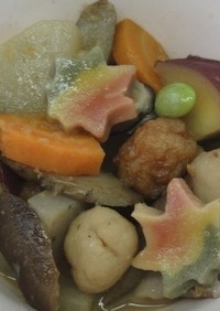 げた団子と秋野菜の煮物★備前市学校給食