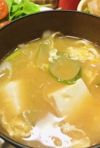 下仁田ねぎと豆腐と卵のお味噌汁