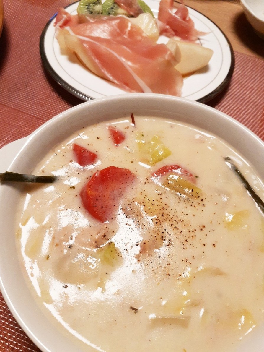 寒い日に☆キャベツとツナのクリームスープの画像
